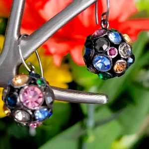 Vintage fossil brand ord earrings with crystals